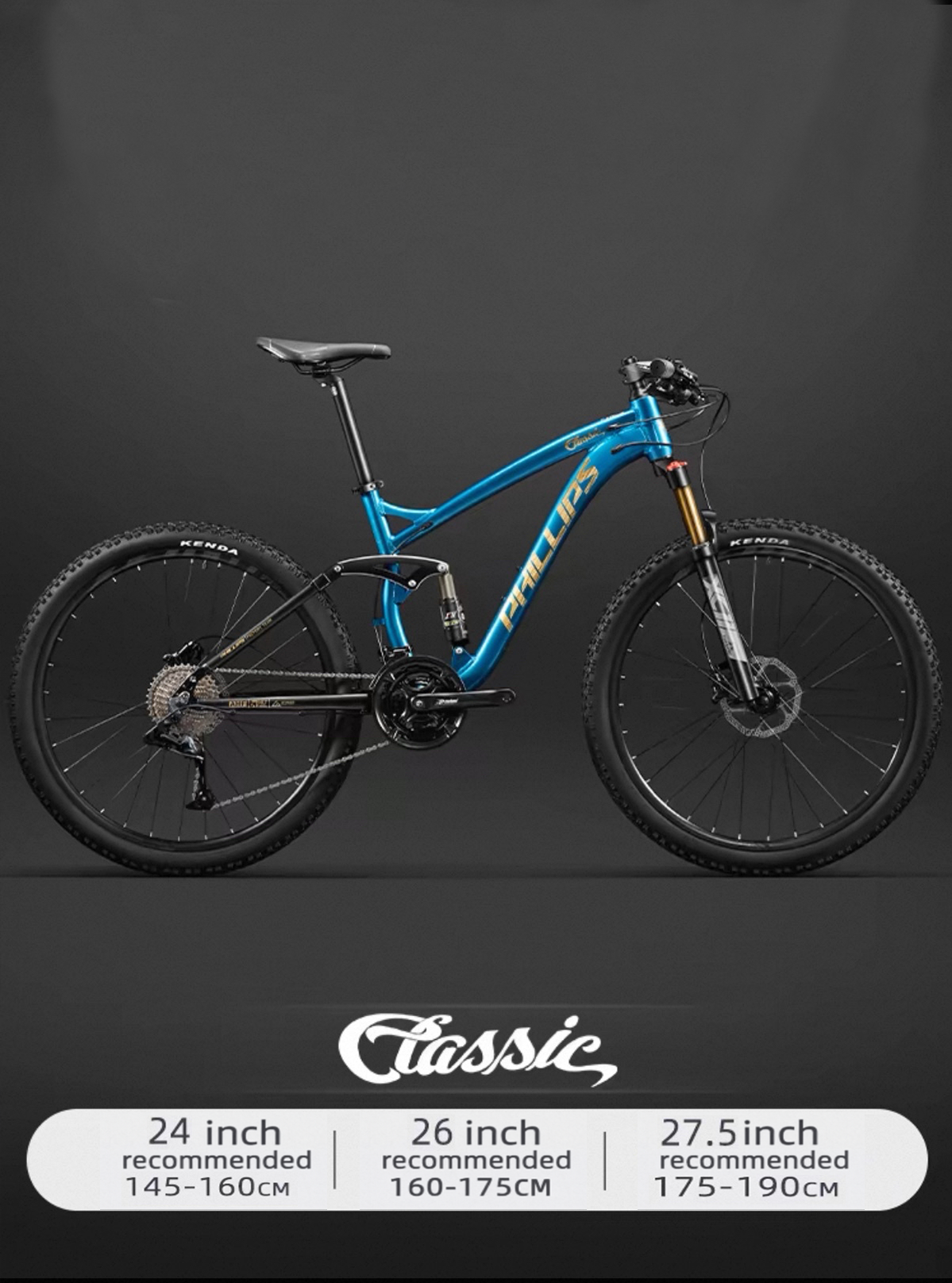 Philips Soft Tail Mountain Bike Full Suspension Shimano Gears Hydraulic Disc MTB