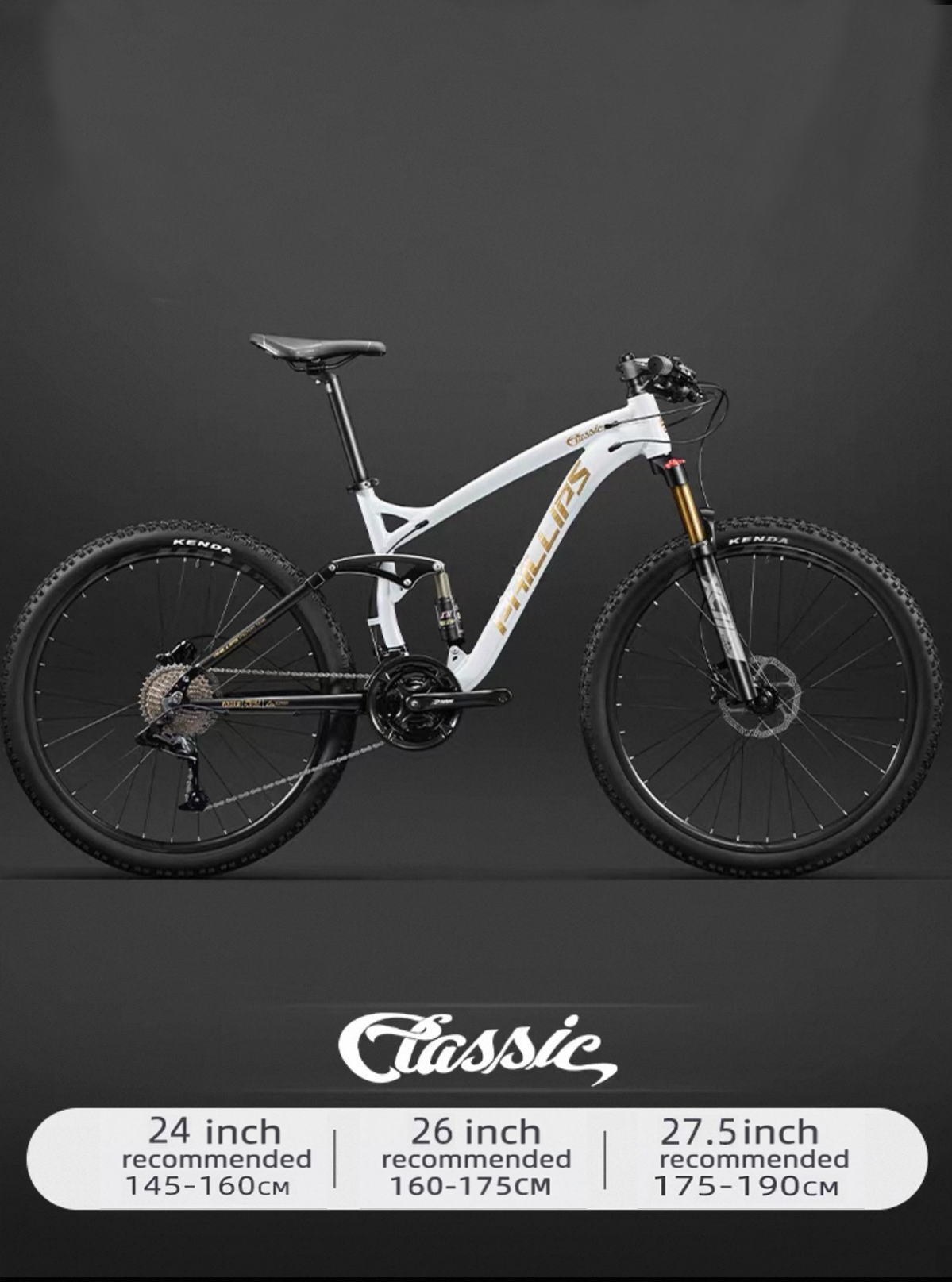 Philips Soft Tail Mountain Bike Full Suspension Shimano Gears Hydraulic Disc MTB