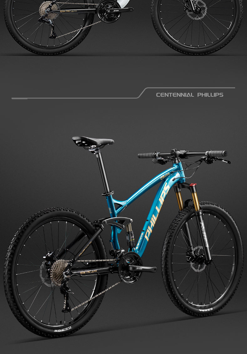 Philips Soft Tail Mountain Bike Full Suspension Shimano Gears Hydraulic Disc MTB