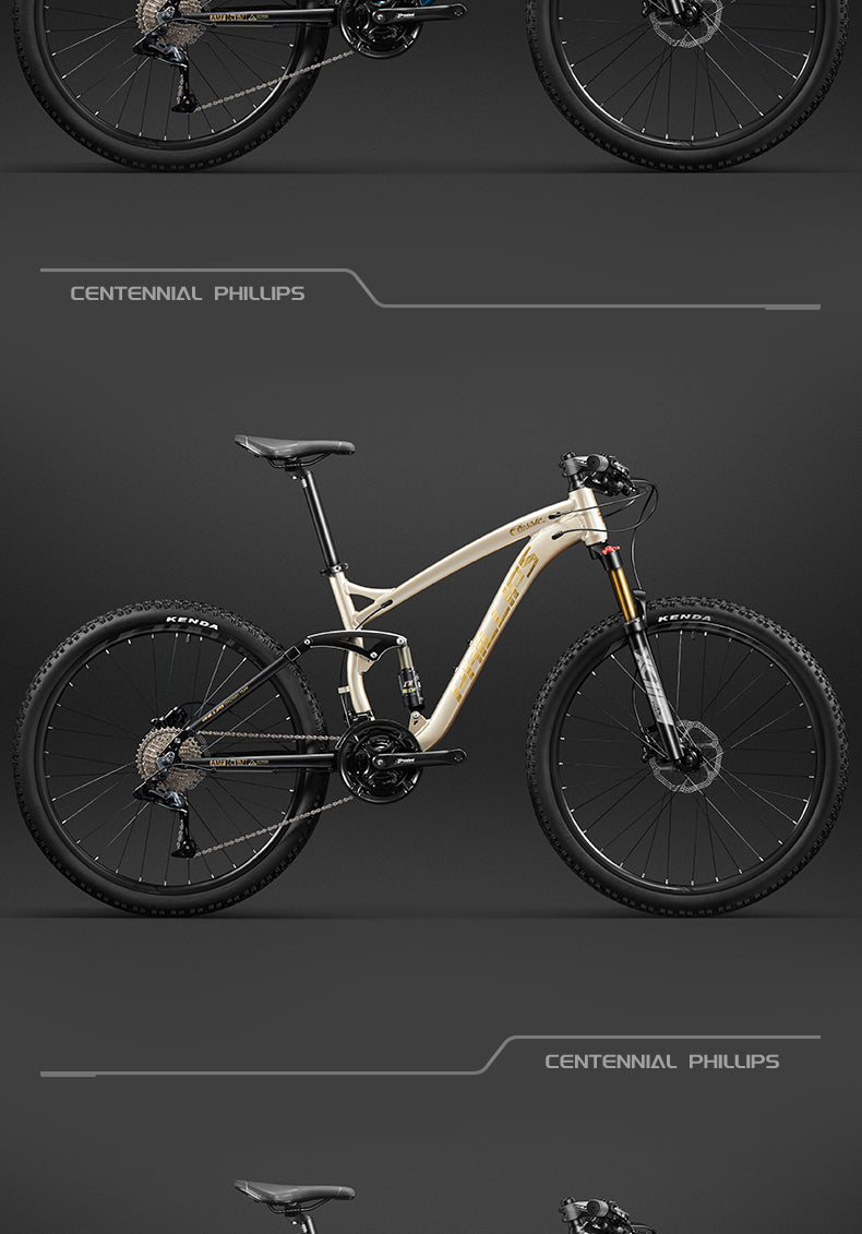 Philips Soft Tail Mountain Bike Full Suspension Shimano Gears Hydraulic Disc MTB