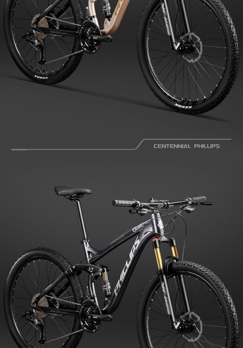 Philips Soft Tail Mountain Bike Full Suspension Shimano Gears Hydraulic Disc MTB