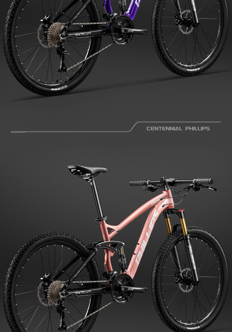 Philips Soft Tail Mountain Bike Full Suspension Shimano Gears Hydraulic Disc MTB