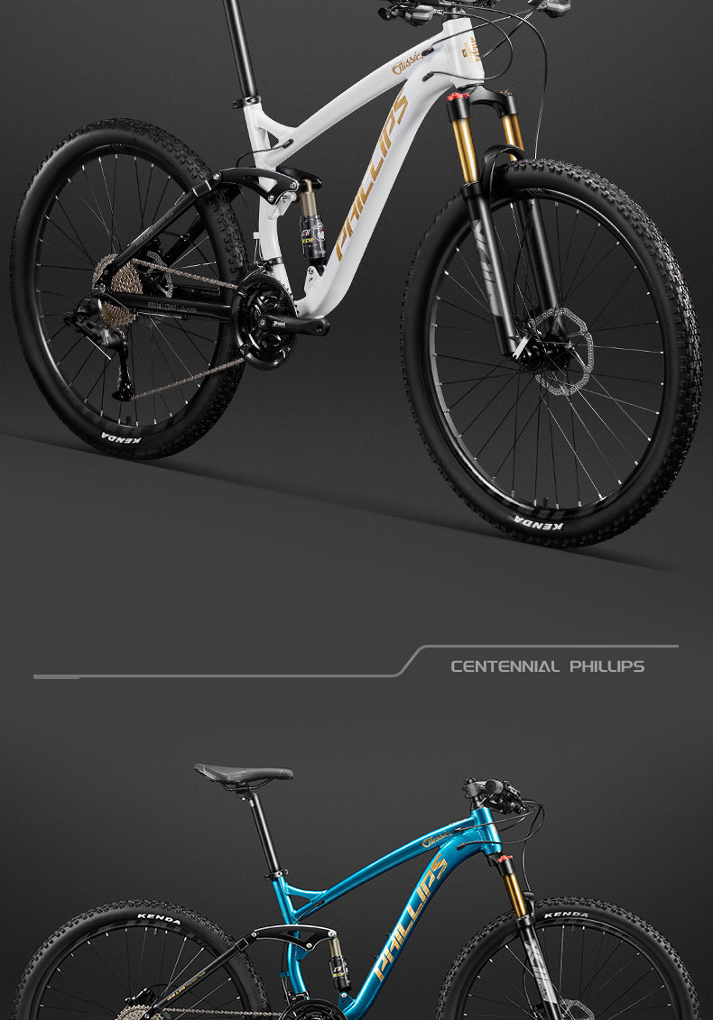 Philips Soft Tail Mountain Bike Full Suspension Shimano Gears Hydraulic Disc MTB