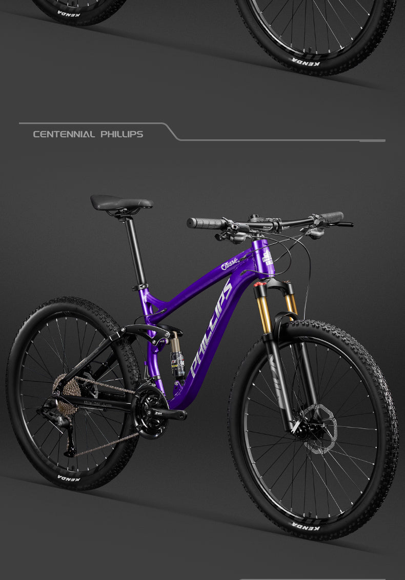 Philips Soft Tail Mountain Bike Full Suspension Shimano Gears Hydraulic Disc MTB