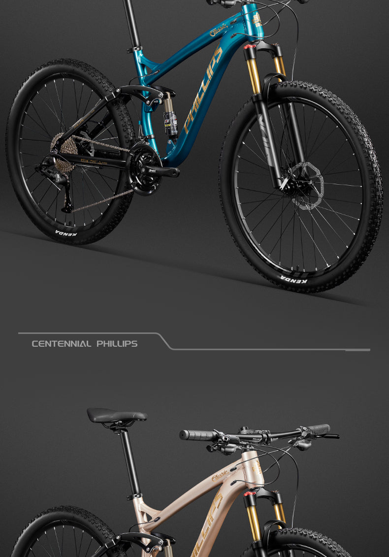 Philips Soft Tail Mountain Bike Full Suspension Shimano Gears Hydraulic Disc MTB