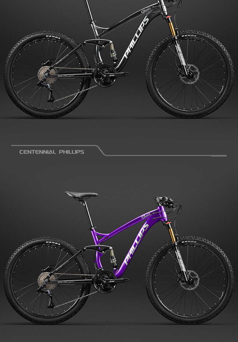 Philips Soft Tail Mountain Bike Full Suspension Shimano Gears Hydraulic Disc MTB